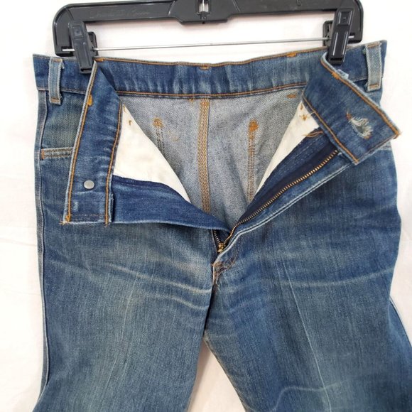 Vintage Women's Levis Wide Leg Round Pocket 32" Waist Talon Orange Tab - Picture 9 of 11